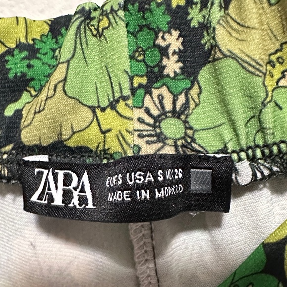 Zara Green and Black Floral Pants - Picture 2 of 4